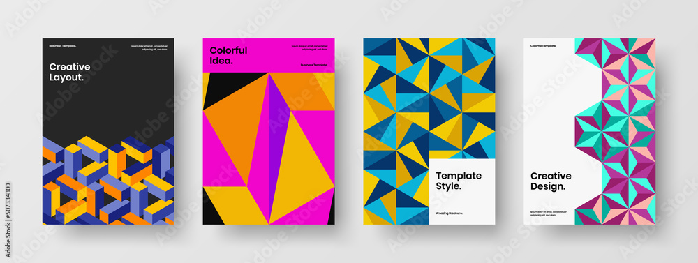 Premium company identity design vector illustration set. Simple geometric shapes magazine cover template collection. Premium company identity design vector illustration set. Simple geometric shapes magazine cover template collection.