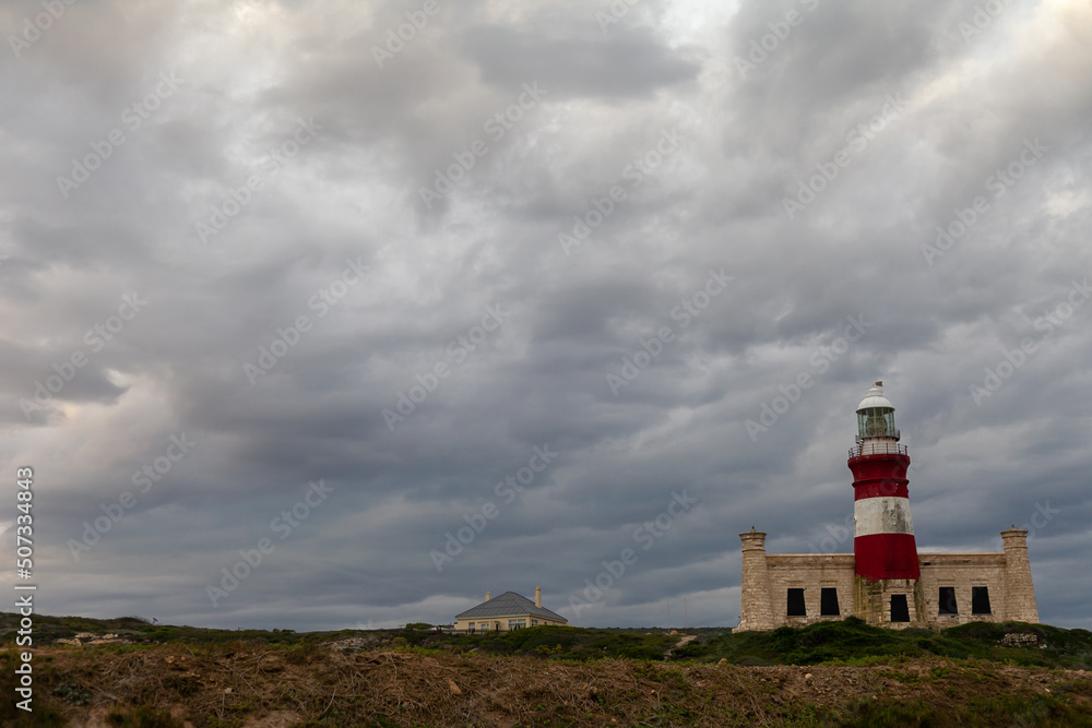 Lighthouse at Cape Agulhas in South Africa
