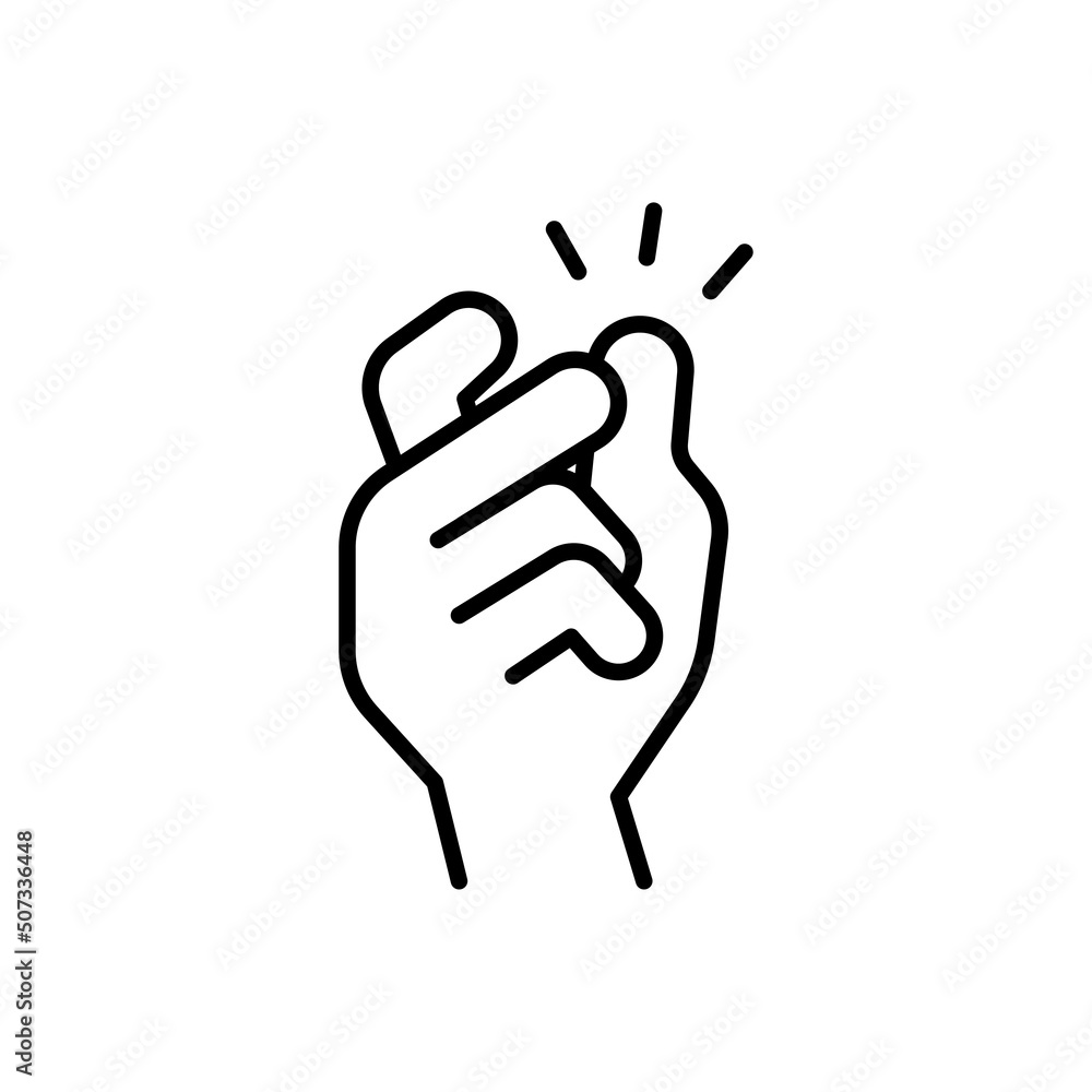 Fototapeta premium Finger snap. Snap gesture icon isolated on white background.