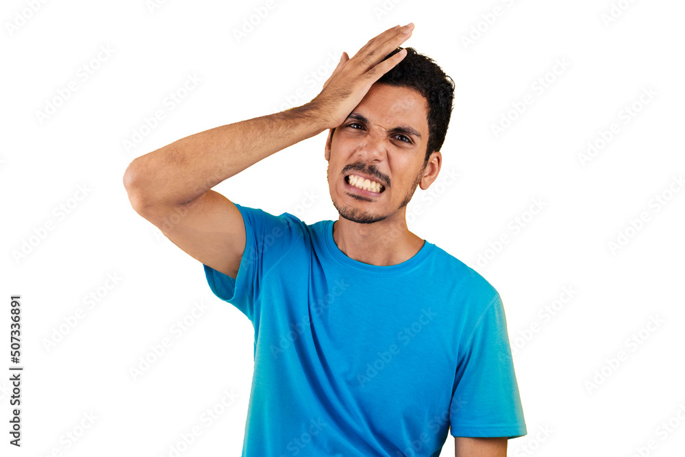 Black Man With Blue Shirt Isolated. Handsome young man making expressions. Black Man With Blue Shirt Isolated. Handsome young man making expressions.
