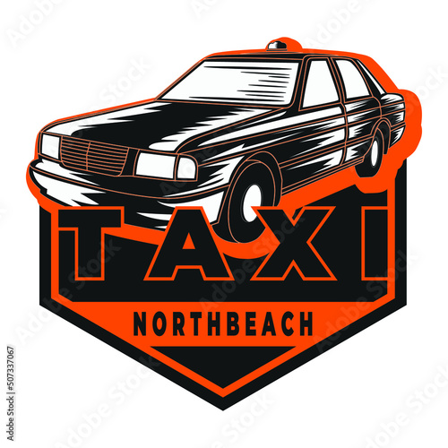 Northbeach Taxi simple illustration vector logo photo