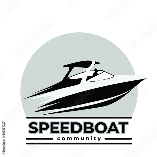 Speedboat community simple illustration vector logo