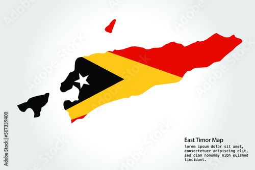 East Timor Map stripes. Vector illustration Color on White Backgound