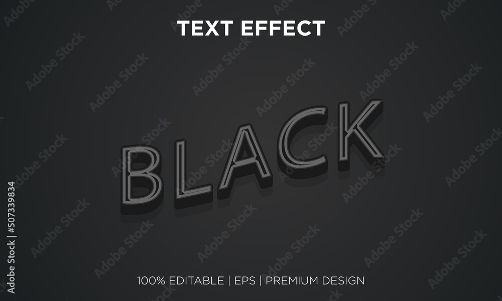 text effect editable background style color black