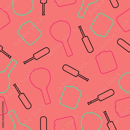 seamless pattern nail polishes vector