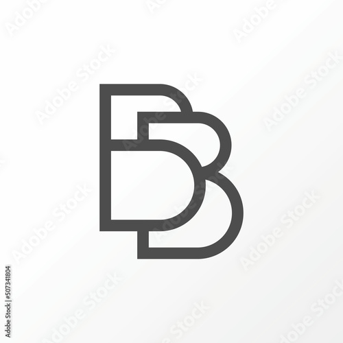 Simple and unique letter or word BB line art out font with cutting image graphic icon logo design abstract concept vector stock. Can be used as a symbol related to initial or monogram