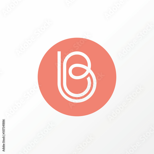 Unique letter or word B or BB line art out font on circle block image graphic icon logo design abstract concept vector stock. Can be used as a symbol related to initial or monogram