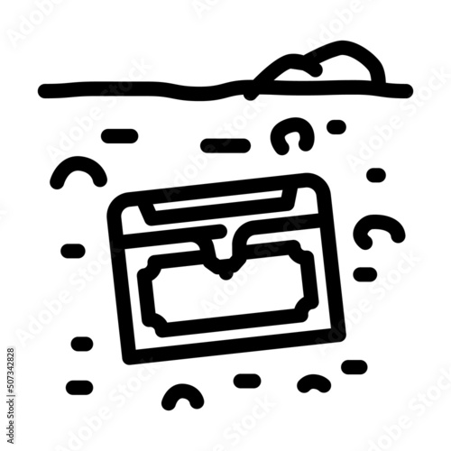 buried treasure line icon vector. buried treasure sign. isolated contour symbol black illustration