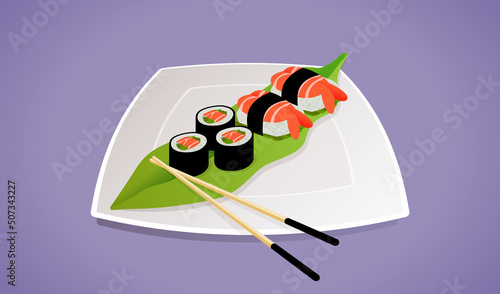 sushi on a plate