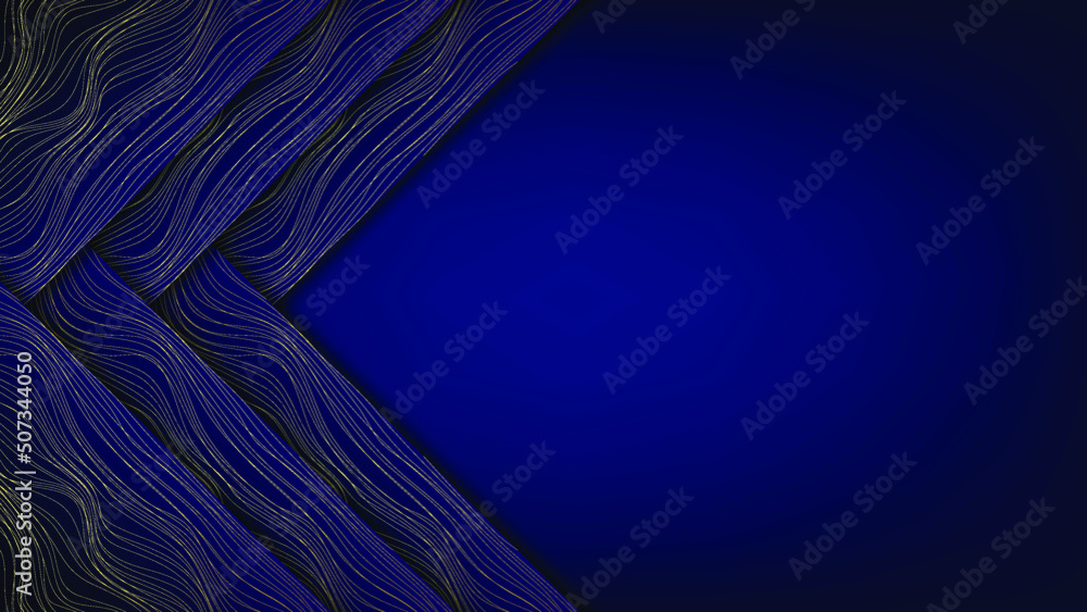 Blue and gold geometric background. Vector illustration.
