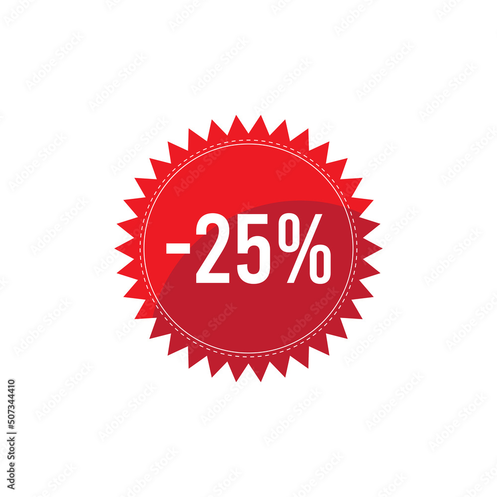 -25% promotional shopping round label discount badge design vector stamp -25% promotional shopping round label discount badge design vector stamp