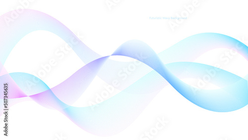 Abstract wave element for design, in blue and pink gradient color. Background for presentation