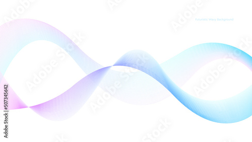 Air wind wave, light pink or blue color. An undulating swirl with smooth color flow. Design element, abstract blending curves isolated on white background