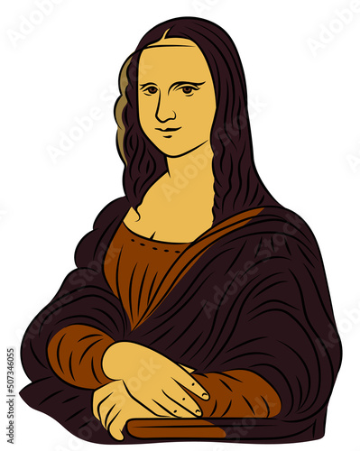 Leonardo da Vinci -  Mona Lisa. Gioconda. Joconde. Lisa Gherardini. Louvre. Replica, portrait, colorful.