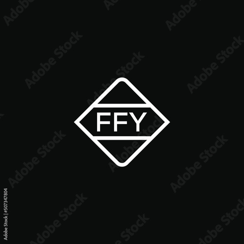 FFY letter design for logo and icon.FFY monogram logo.vector illustration with black background.

 photo