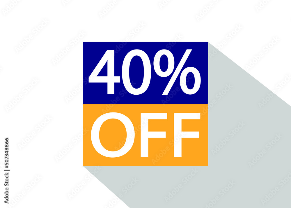 Up To 40% Off. Special offer sale sticker on white background with shadow. Up To 40% Off. Special offer sale sticker on white background with shadow.
