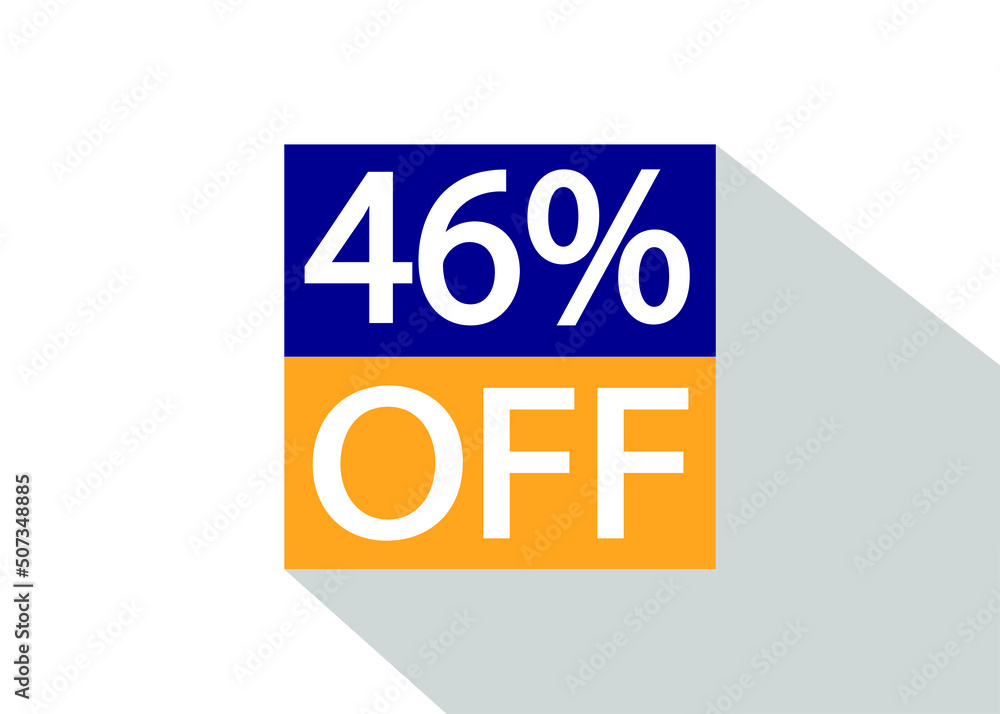 Up To 46% Off. Special offer sale sticker on white background with shadow. Up To 46% Off. Special offer sale sticker on white background with shadow.