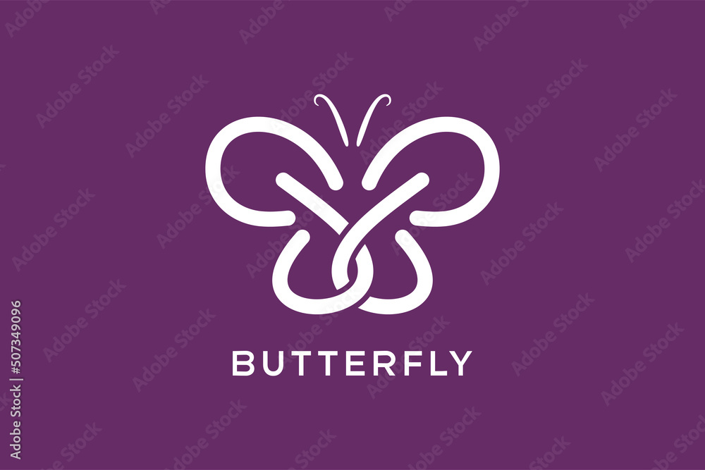 Creative butterfly minimal logo design with line art concept Creative butterfly minimal logo design with line art concept