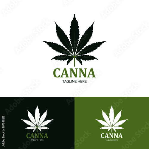 Cannabis plant logo design vector