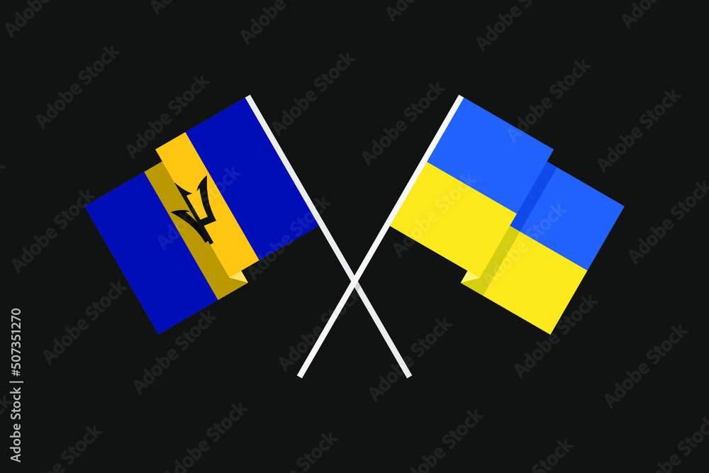 Flags of the countries of Ukraine and the Commonwealth of Barbados