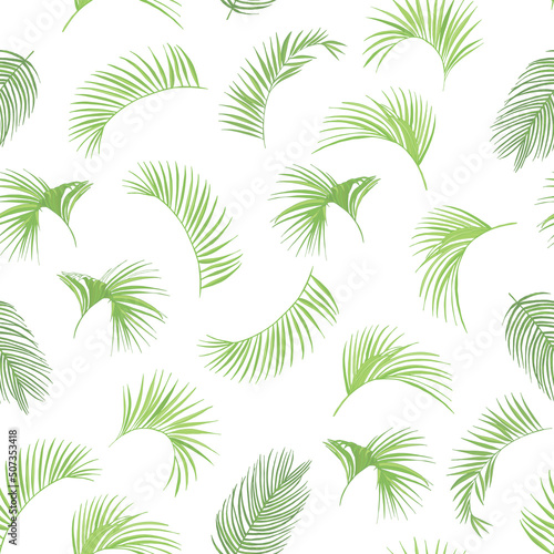 Coconut Palm leaves vector seamless pattern