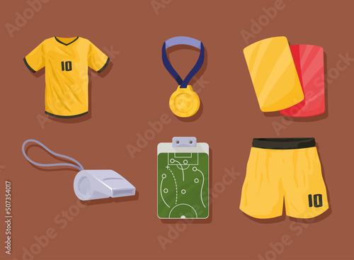 six soccer sport icons