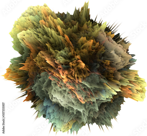 Fotografía Colorful Abstract Isolated 3d Explosion With Extruded Surface