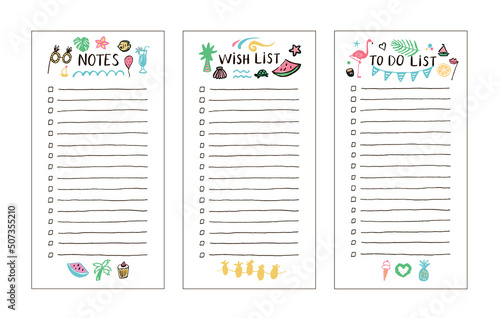 Flamingo wish list illustrations set