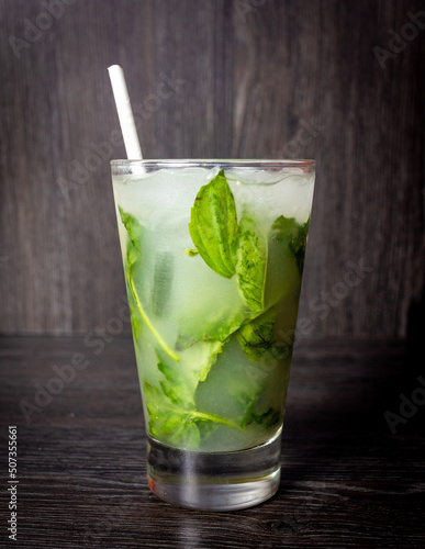 mojito cocktail on black background