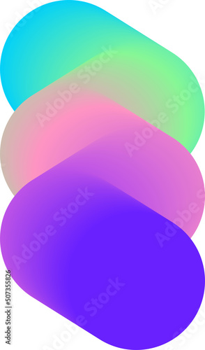 Vibrant Colorful Fluid Abstract 3D Gradient Blend Curves Shape
