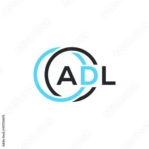 ADL logo monogram isolated on circle element design template, ADL letter logo design on white background. ADL creative initials letter logo concept.  ADL letter design. photo