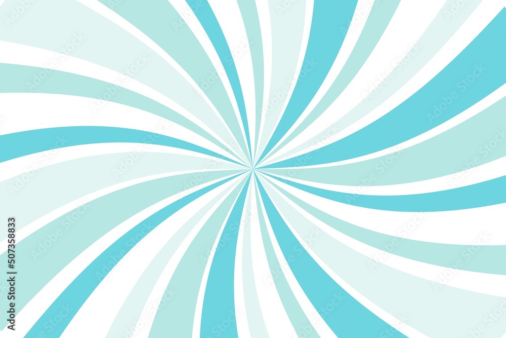 White and blue pastel sunburst twist pattern background. Vector illustration.