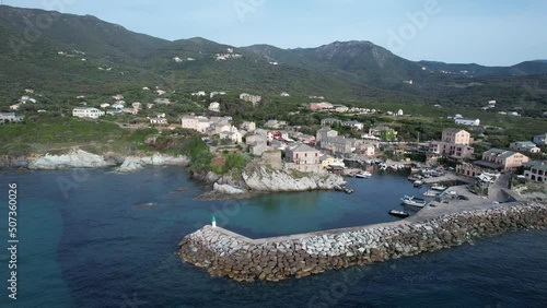 vue en soirée du port de pêcheurs de centuri dans le Cap Corse en fin de journée - Haute-Corse photo