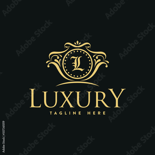 Luxury logo identity company vector