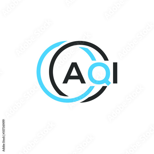 AQI logo monogram isolated on circle element design template, AQI letter logo design on white background. AQI creative initials letter logo concept.  AQI letter design.