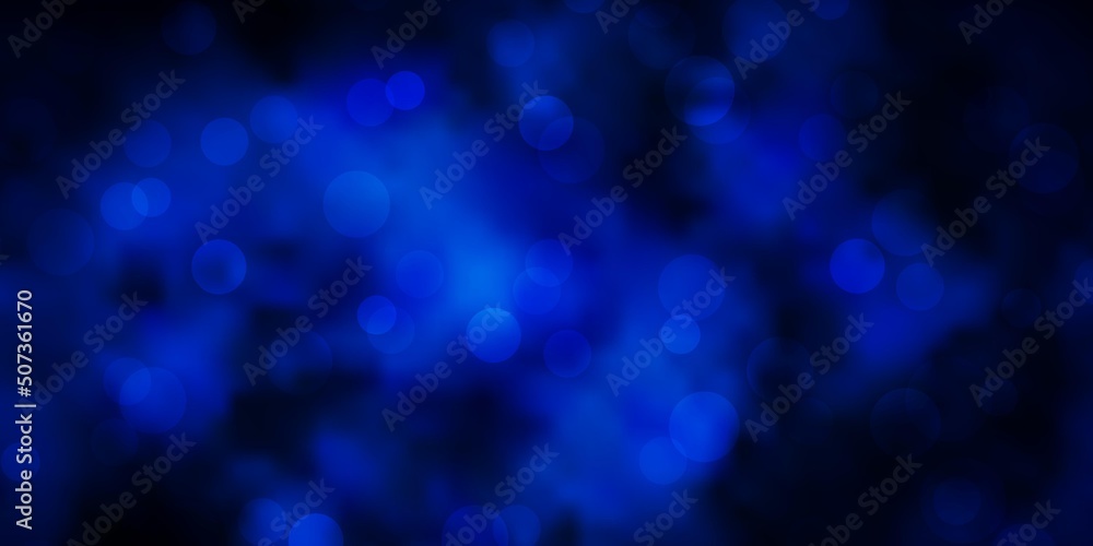 Dark BLUE vector template with circles. Dark BLUE vector template with circles.