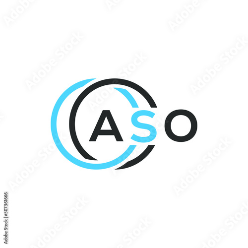ASO logo monogram isolated on circle element design template, ASO letter logo design on white background. ASO creative initials letter logo concept.  ASO letter design.