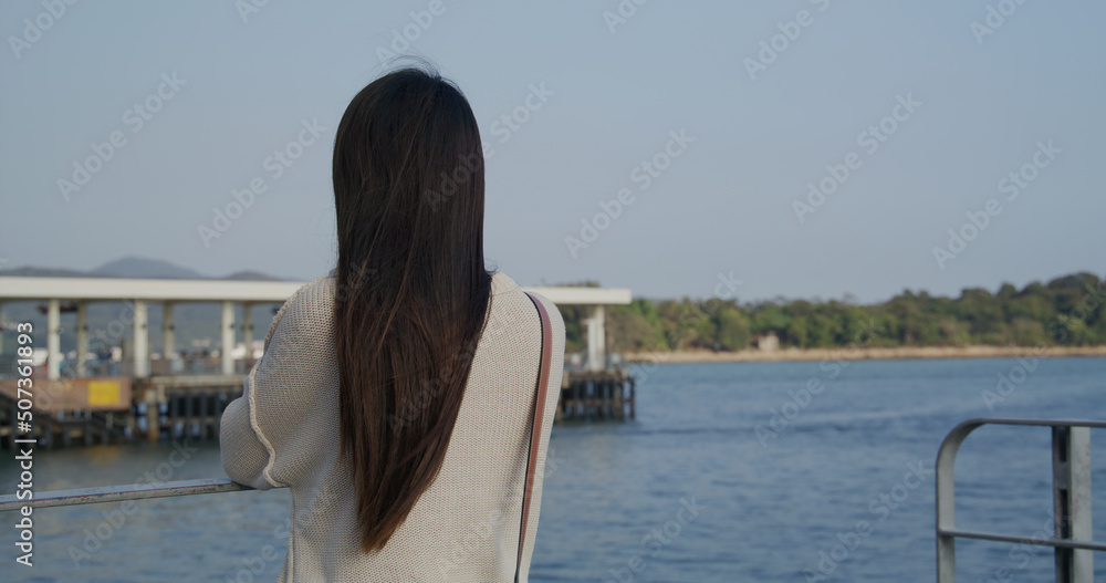 Woman look at the sea Woman look at the sea