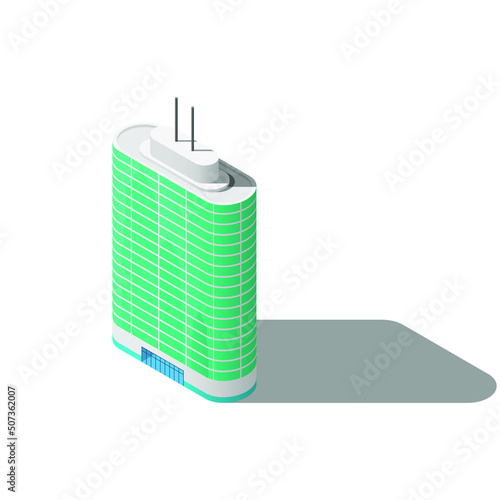 Wallpaper Mural Abstract Isometric 3D Skyscraper Building City Town Vector Design Style Urban Architecture Torontodigital.ca