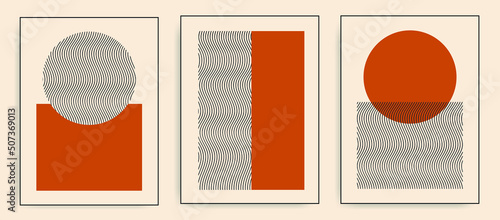 Collection of modern art posters. For brochures. Set of minimalistic abstract aesthetic illustrations. Wall decor in a modern style.