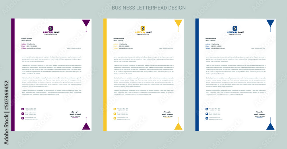 Modern company business letterhead Design template