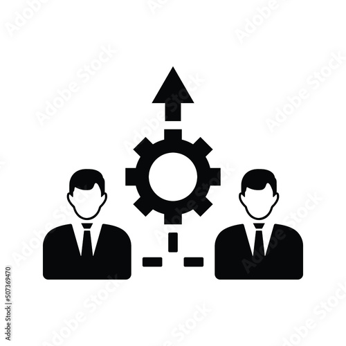 Collaboration, joint, venture icon. Black vector graphics.