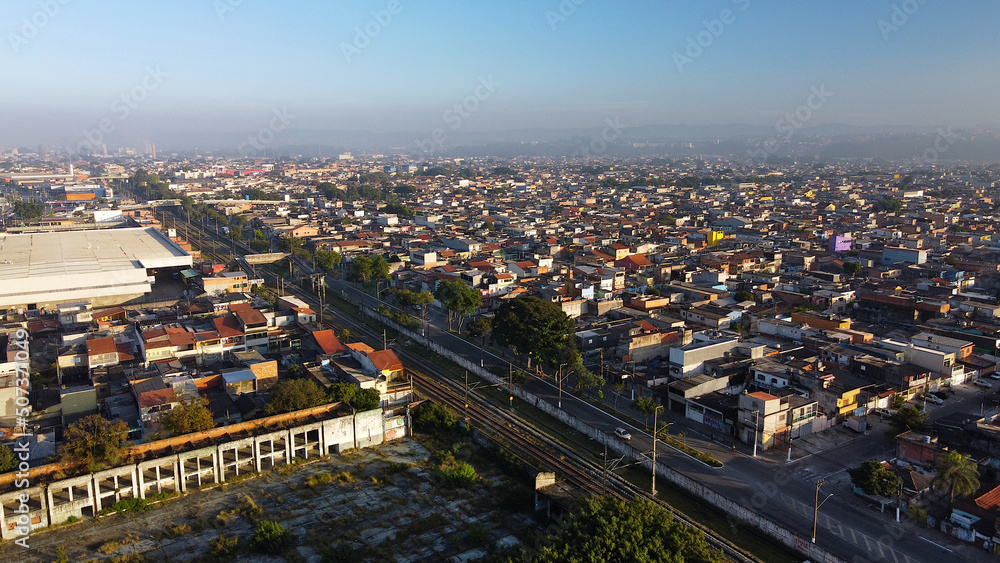 Obraz premium Aerial drone photos of the central region of itaim paulista east of são paulo