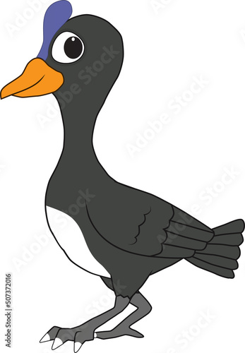 Cartoon of a friendly maleo bird photo