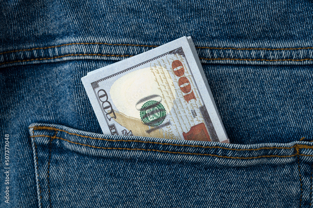 Money in your pocket. Put the profit in your pocket. Dollars sticking out of pocket Money in your pocket. Put the profit in your pocket. Dollars sticking out of pocket