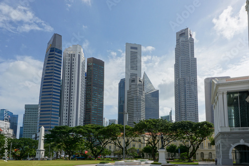 A view of the financial district in Singapore