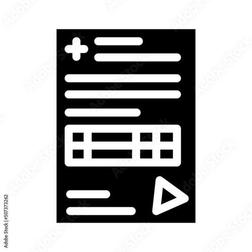 certificate of medical board glyph icon vector. certificate of medical board sign. isolated contour symbol black illustration