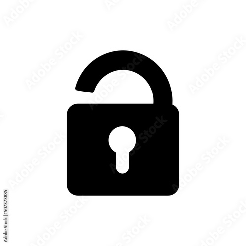 kłódka otwarta, blokada, odblokowany  - ikona wektorowa