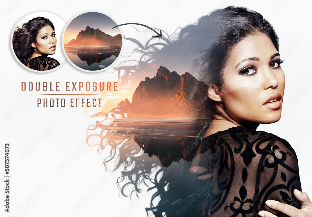 Double Exposure Photo Effect Mockup Stock Template | Adobe Stock