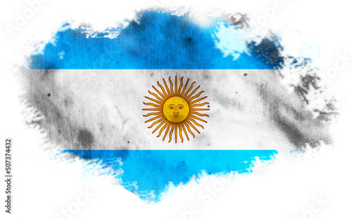 White background with torn flag of Argentina. 3d illustration